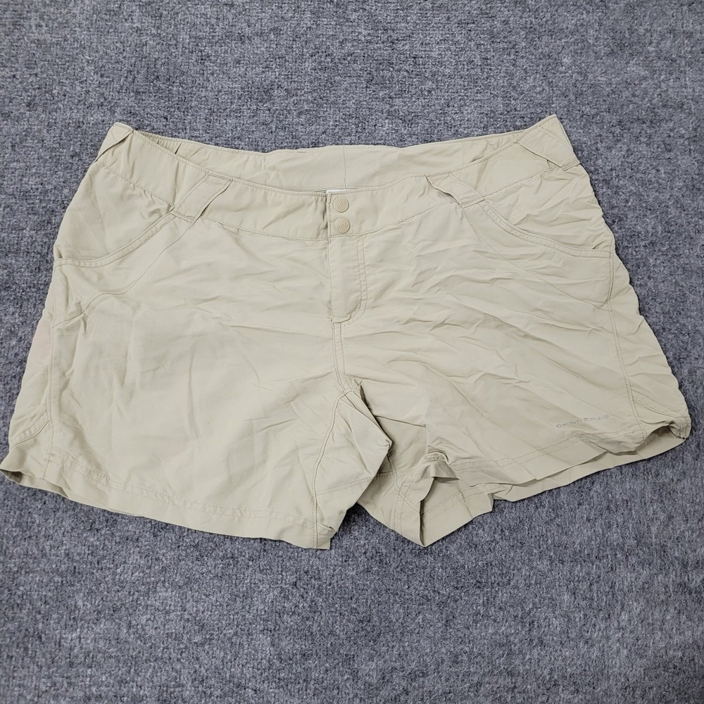 Columbia Shorts Womens XL Beige PFG Omni-Shade Nylon Fishing Hiking Outdoor